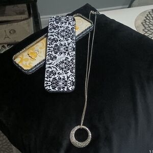 Brighton Silver Tone Necklace with Circular Pendant